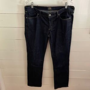 Citizens of Humanity Elsom Mid-Rise Straight Leg Dark Wash Jeans, Size 32